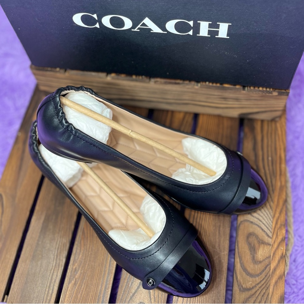 ๐SOLD๐ COACH Women's Brandi Ballet Flats Shoes Black, Size 9 - Picture 1 of 10